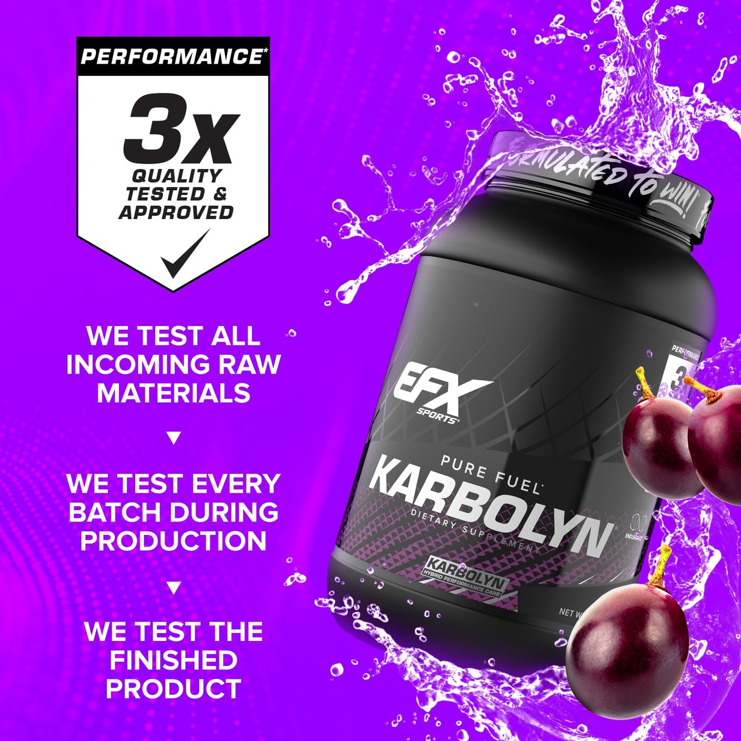 EFX Sports Karbolyn Fuel | Fast-Absorbing Carbohydrate Powder | Carb Load, Sustained Energy, Quick Recovery | Stimulant Free | 39 Servings (Neutral)