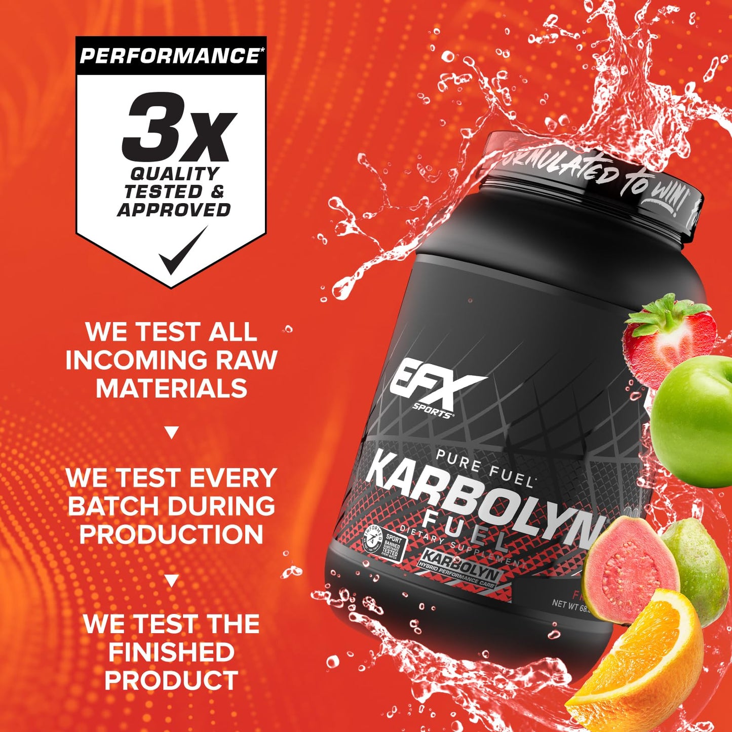 EFX Sports Karbolyn Fuel | Fast-Absorbing Carbohydrate Powder | Carb Load, Sustained Energy, Quick Recovery | Stimulant Free | 39 Servings (Neutral)