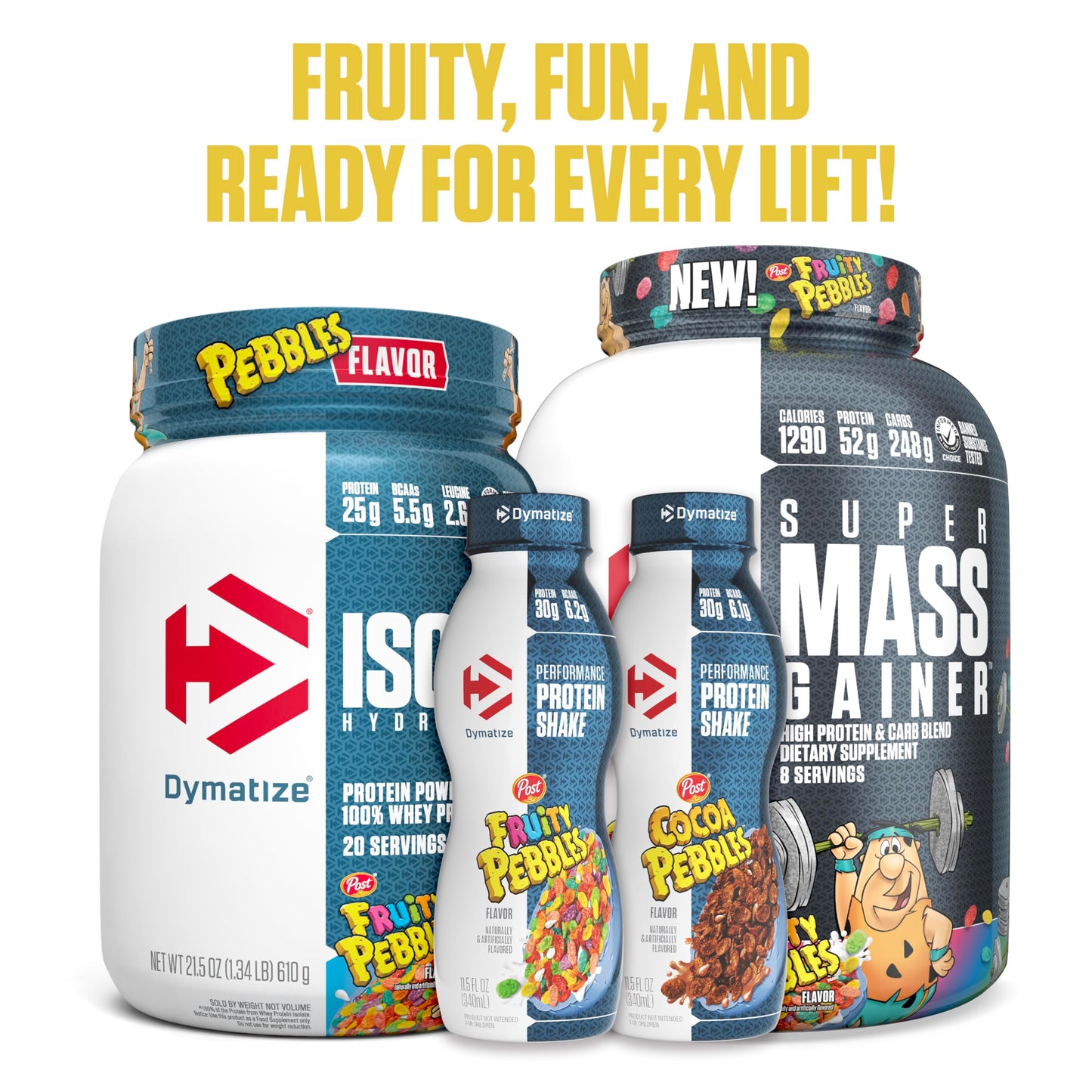 Dymatize x Fruity Pebbles ISO100 Whey Protein Powder Isolate, 25g of Protein, 20 Servings, 5.5g BCAAs, 120 Cal., Gluten Free, 1g Fat, 1g Sugar, 2g Carb