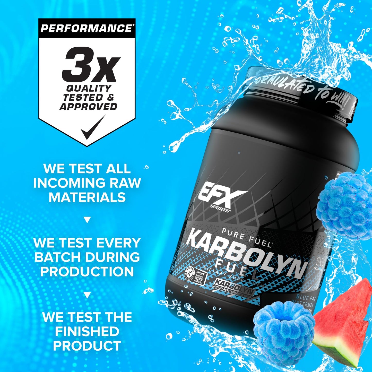 EFX Sports Karbolyn Fuel | Fast-Absorbing Carbohydrate Powder | Carb Load, Sustained Energy, Quick Recovery | Stimulant Free | 39 Servings (Neutral)