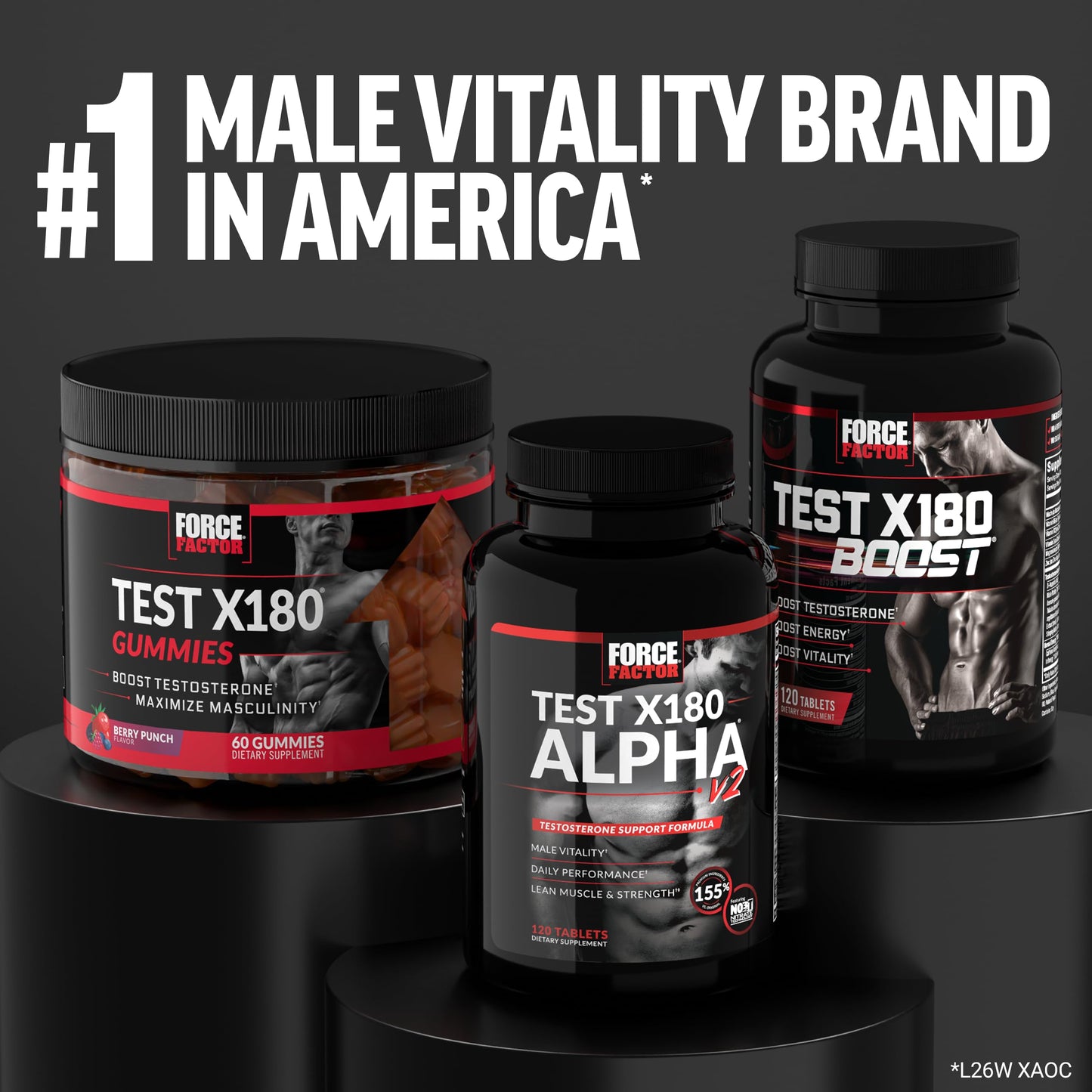 FORCE FACTOR Test X180 Thermo Testosterone Supplement and Fat Burner for Men to Accelerate Metabolism, Reduce Body Fat, Build Lean Muscle, and Increase Thermogenesis, 120 Capsules