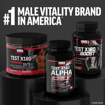 FORCE FACTOR Test X180 Thermo Testosterone Supplement and Fat Burner for Men to Accelerate Metabolism, Reduce Body Fat, Build Lean Muscle, and Increase Thermogenesis, 120 Capsules