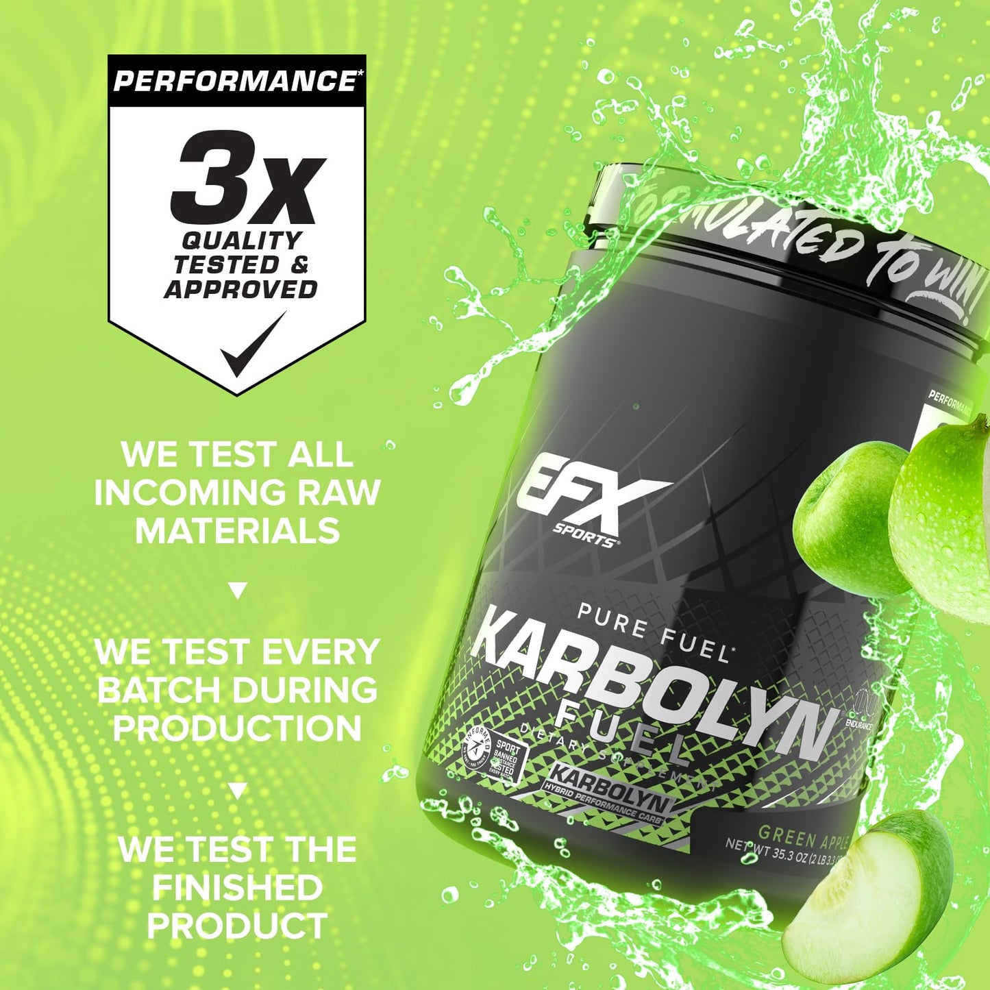 EFX Sports Karbolyn Fuel | Fast-Absorbing Carbohydrate Powder | Carb Load, Sustained Energy, Quick Recovery | Stimulant Free | 39 Servings (Neutral)