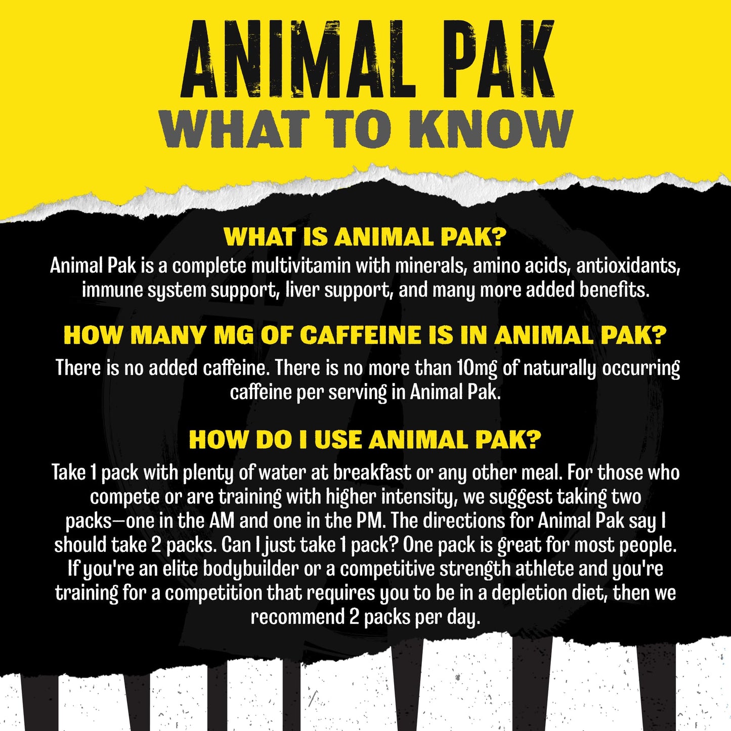 Animal Pak - Convenient All-in-One Vitamin & Supplement Powder - Zinc, Vitamins C, B, D, Amino Acids, Immune Support, Digestive Enzymes, and More - Daily Multivitamin for Women & Men - 60 Scoops