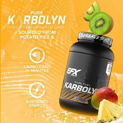 EFX Sports Karbolyn Fuel | Fast-Absorbing Carbohydrate Powder | Carb Load, Sustained Energy, Quick Recovery | Stimulant Free | 39 Servings (Neutral)