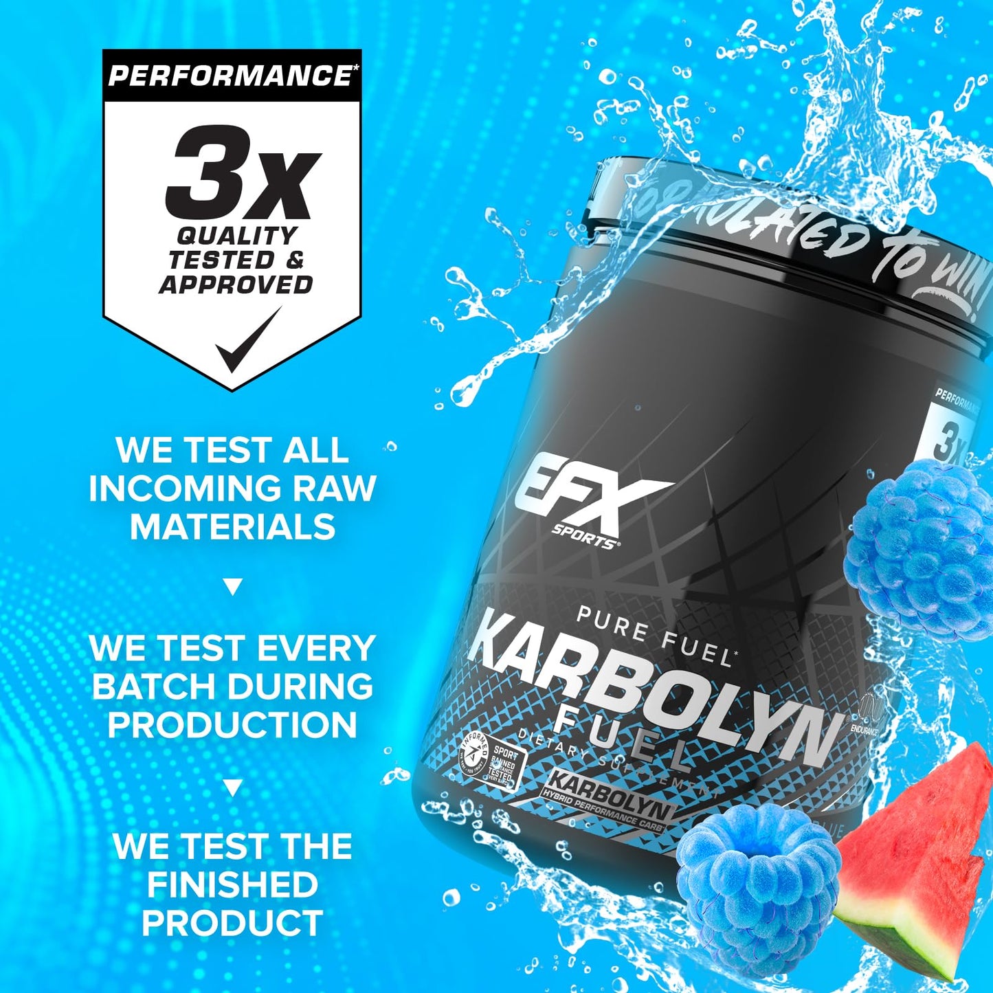 EFX Sports Karbolyn Fuel | Fast-Absorbing Carbohydrate Powder | Carb Load, Sustained Energy, Quick Recovery | Stimulant Free | 39 Servings (Neutral)