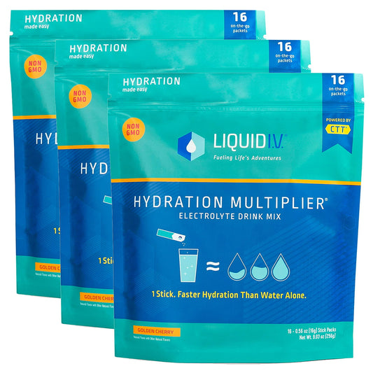 Liquid I.V. Hydration Multiplier Golden Cherry  16 stick ( Pack of 3 )
