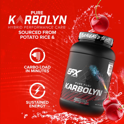 EFX Sports Karbolyn Fuel | Fast-Absorbing Carbohydrate Powder | Carb Load, Sustained Energy, Quick Recovery | Stimulant Free | 39 Servings (Neutral)