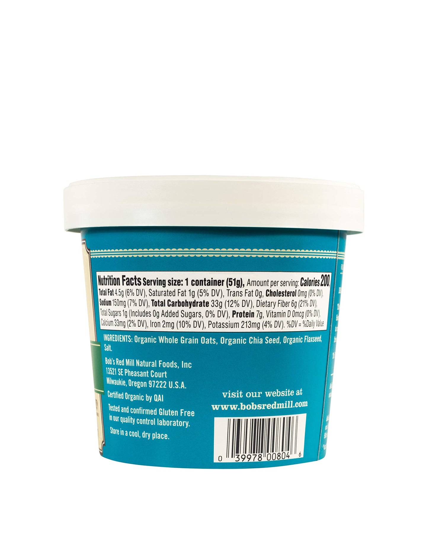 Bob's Red Mill Organic Oat Cup, Fruit & Seed, 1 cup (Pack of 12)- Non GMO, Whole Grain, Kosher