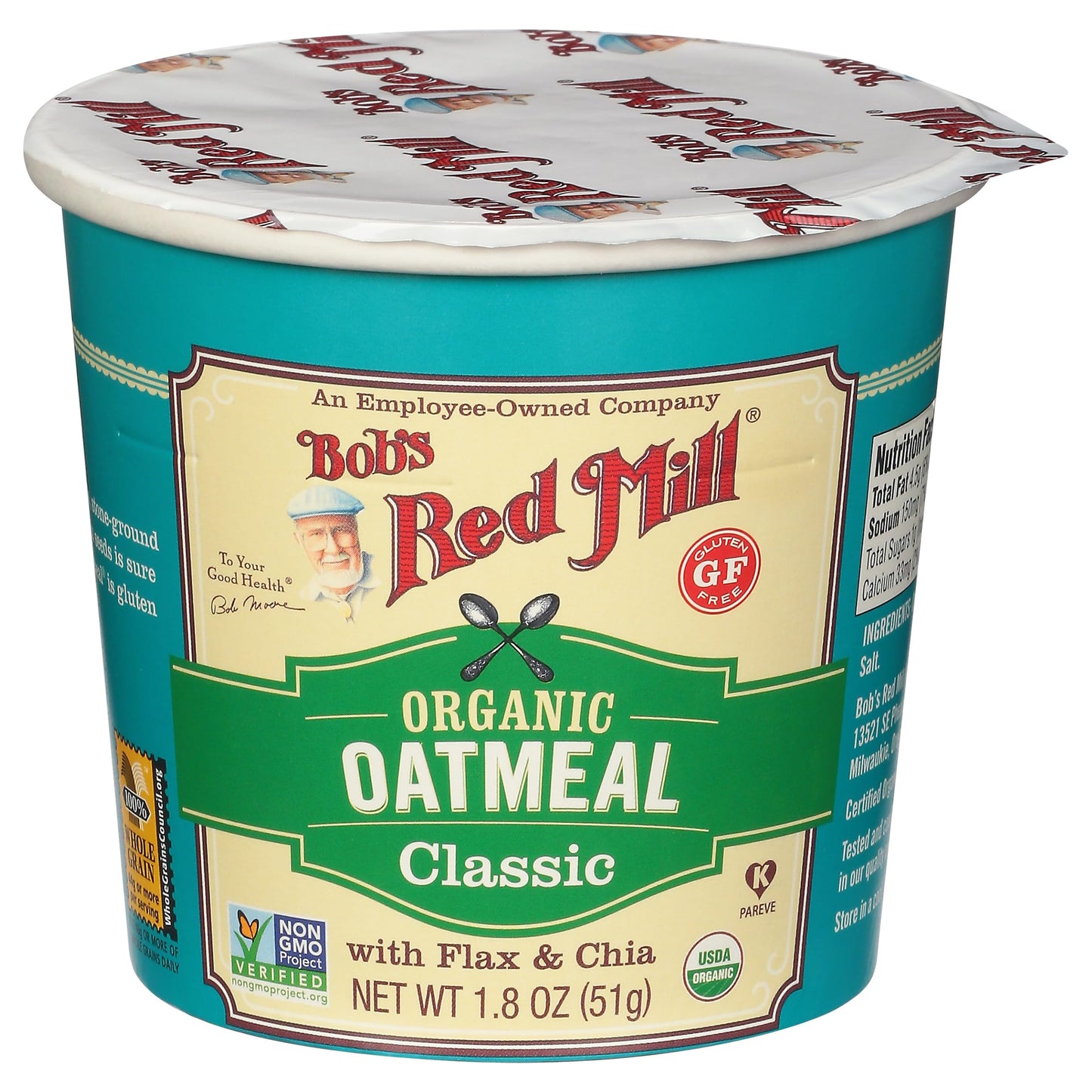 Bob's Red Mill Organic Oat Cup, Fruit & Seed, 1 cup (Pack of 12)- Non GMO, Whole Grain, Kosher