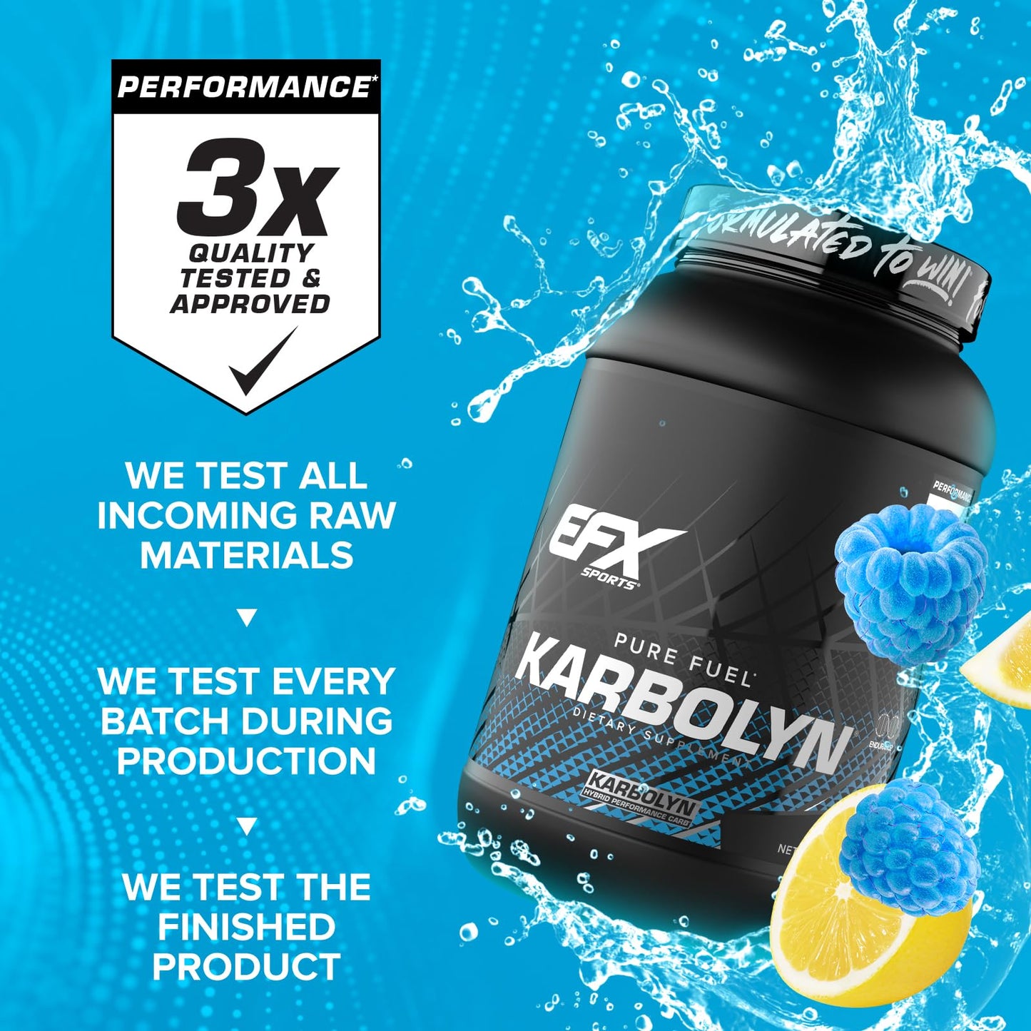 EFX Sports Karbolyn Fuel | Fast-Absorbing Carbohydrate Powder | Carb Load, Sustained Energy, Quick Recovery | Stimulant Free | 39 Servings (Neutral)