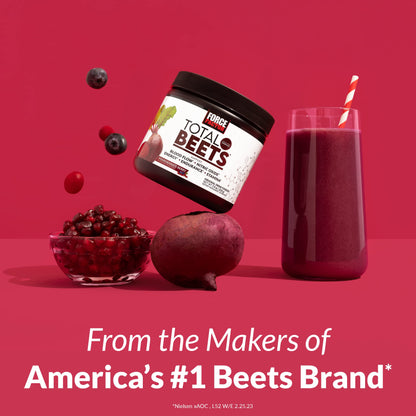 Force Factor Total Beets Ultimate Heart Health Blood Pressure Support with CoQ10, Beet Root Powder, Grape Seed Extract, Blood Pressure Supplement for Circulation, Black Cherry, 30 Servings
