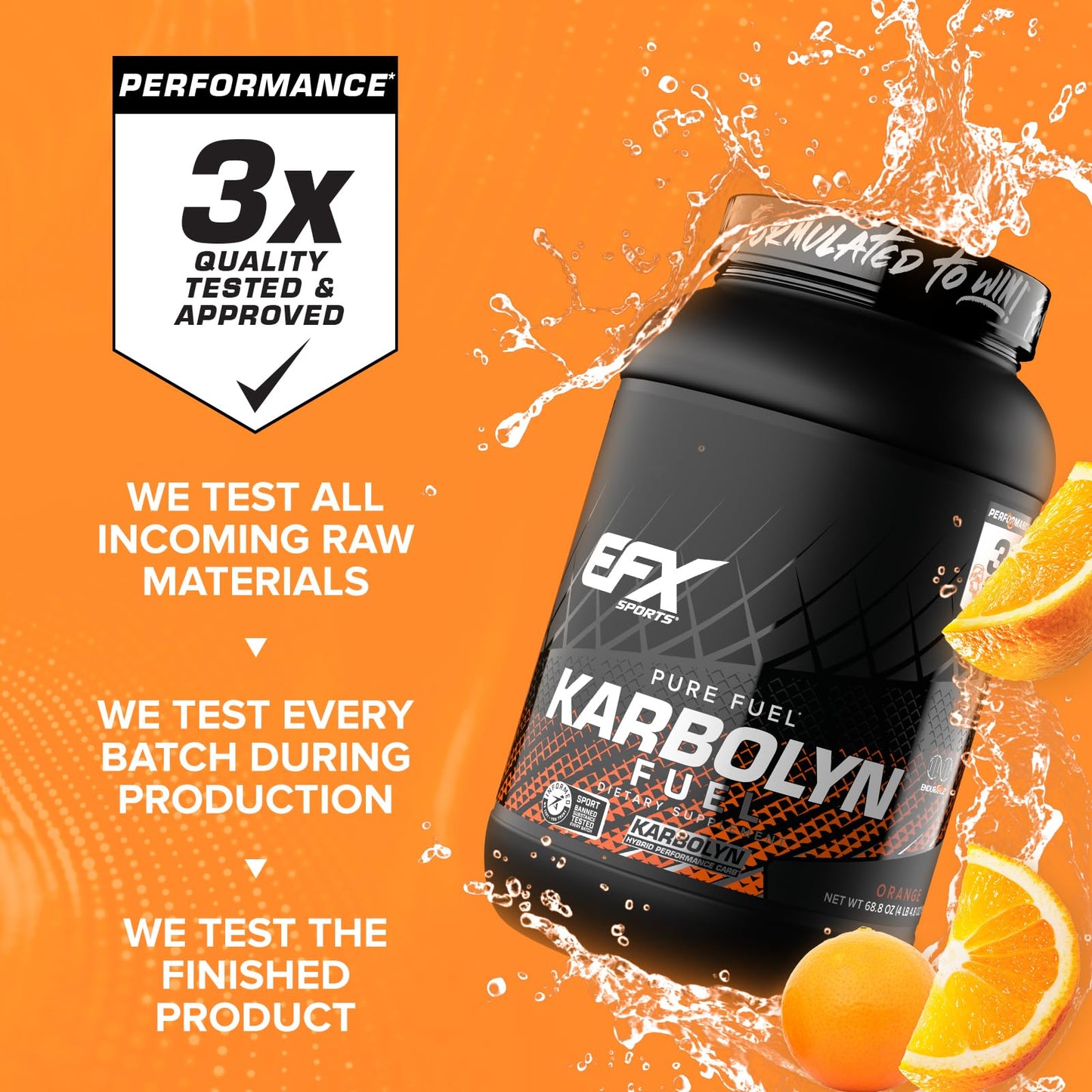 EFX Sports Karbolyn Fuel | Fast-Absorbing Carbohydrate Powder | Carb Load, Sustained Energy, Quick Recovery | Stimulant Free | 39 Servings (Neutral)