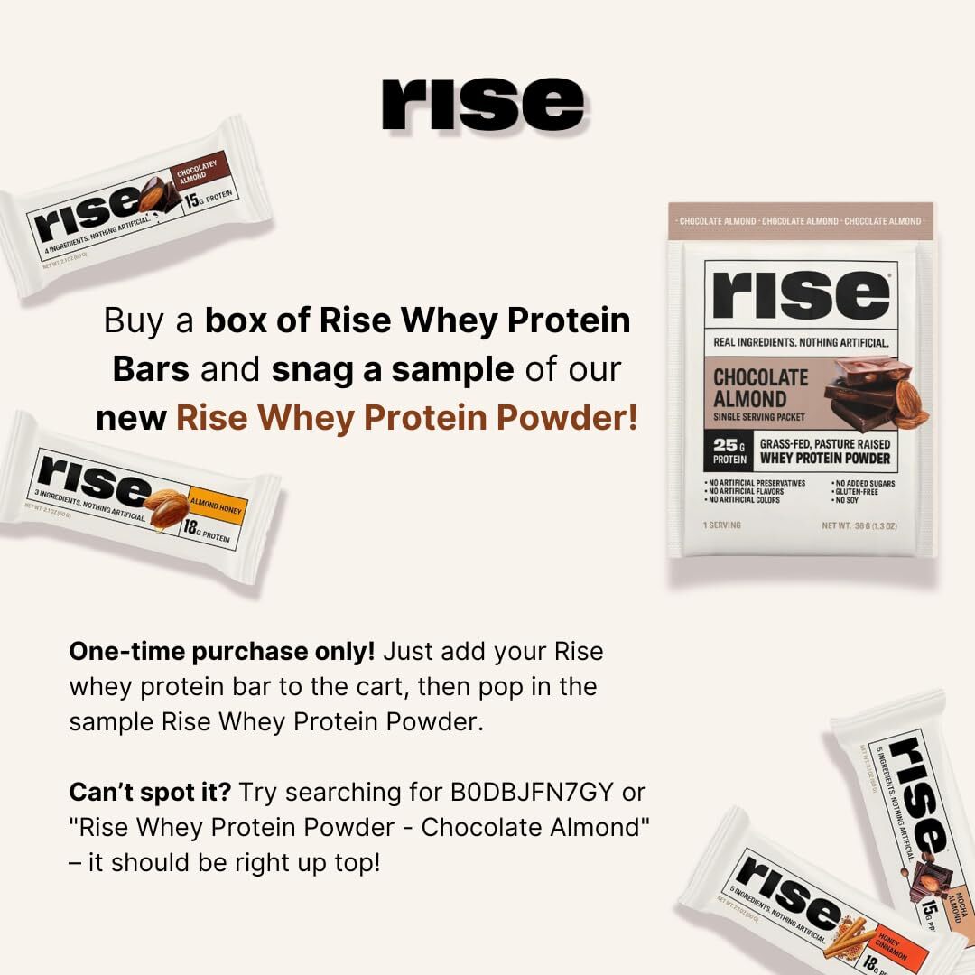 Rise Bar Rise Protein Bar Almond Honey 12 bars - Pack of 2