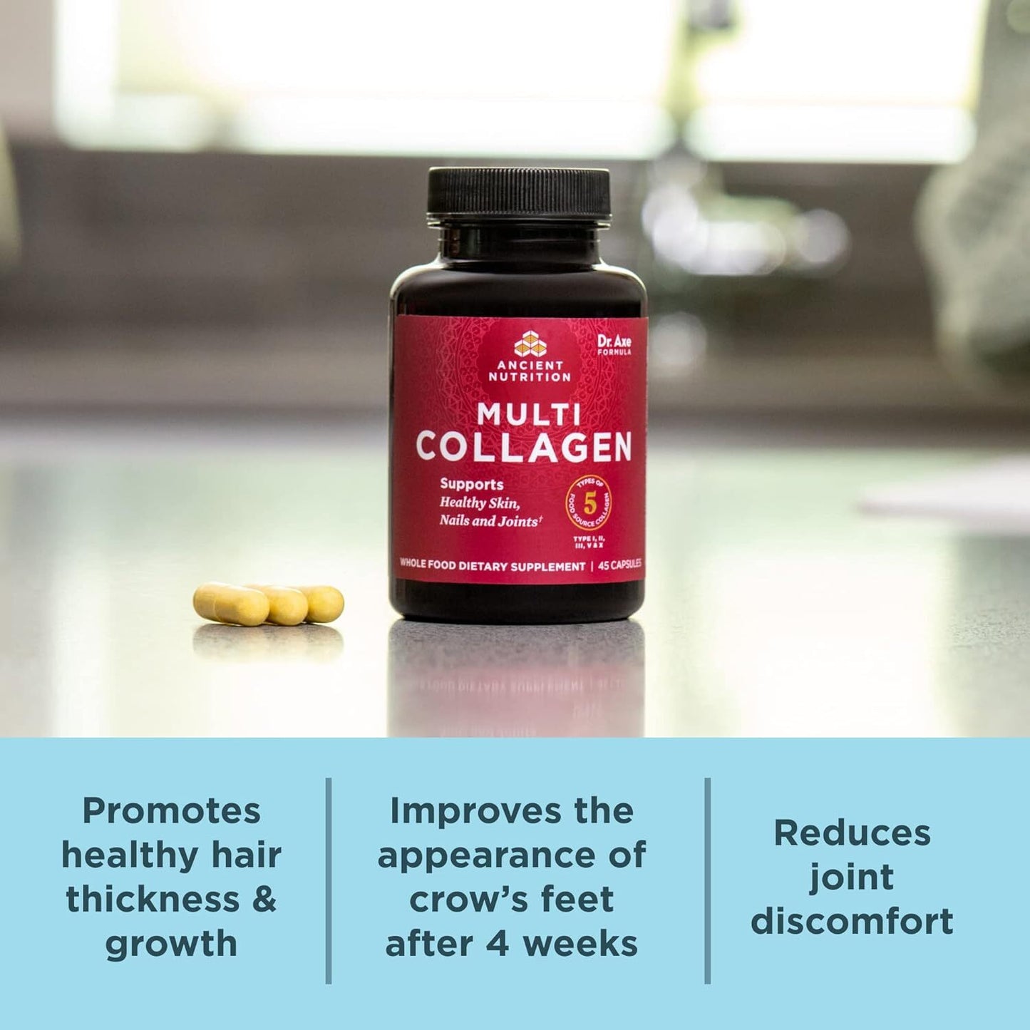 Ancient Nutrition Multi Collagen (Types 1, 2, 3, 5, 10) Capsules, 90 Ct