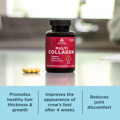 Ancient Nutrition Multi Collagen (Types 1, 2, 3, 5, 10) Capsules, 90 Ct