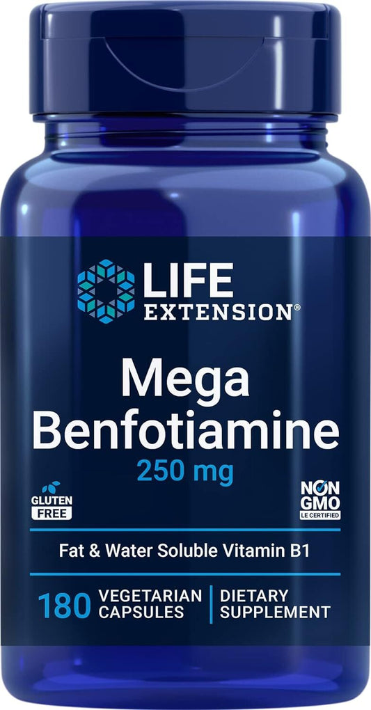 Life Extension Mega Benfotiamine, 250 mg, 180 Veg caps with Thiamine