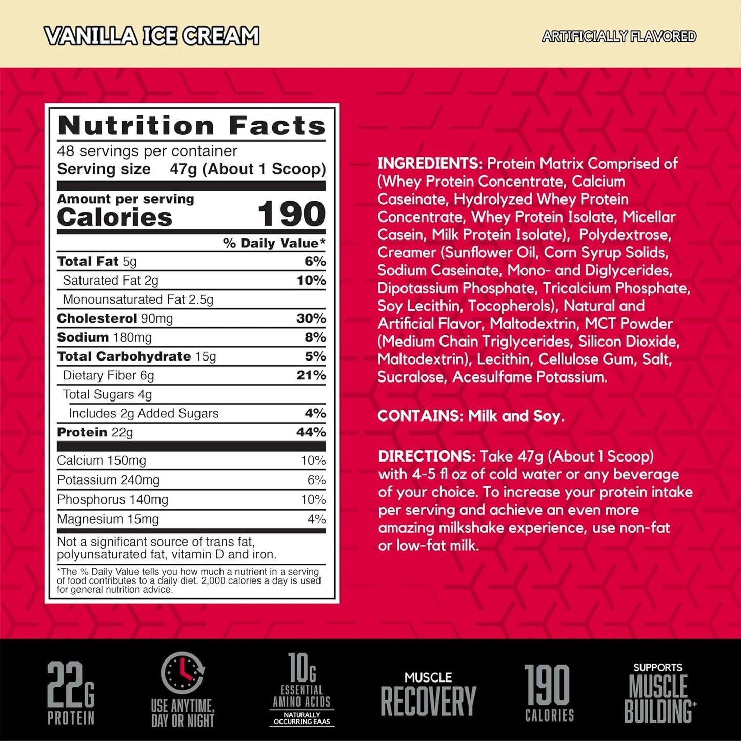 BSN Syntha-6 Protein 5LB Vanilla Ice Cream Protein Powder Long shelf life