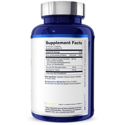 1MD Nutrition CholestMD with Olive Leaf Extract, Bergavit, Niacin, Garlic | 60 Capsules