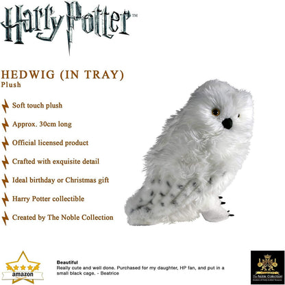 Harry Potter's Owl Hedwig, White Owl Plush, Noble Collection 10" Wizarding World