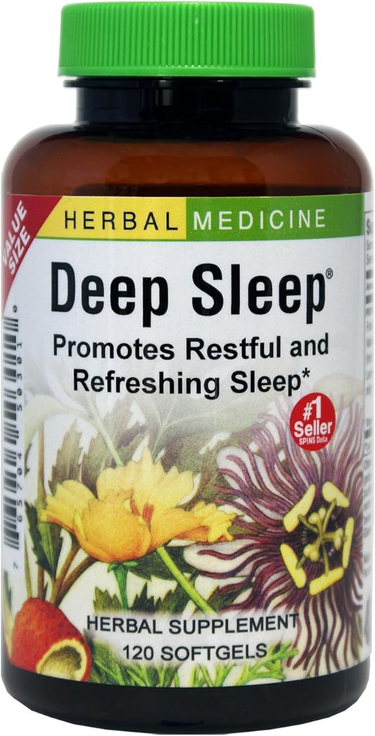 Herbs Etc. Deep Sleep Softgels, Herbal Sleep Support, 120 Softgels