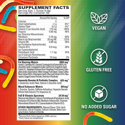 EHP Labs OxyShred Thermogenic Fat Burner Gummy Snake 60 Servings 292g