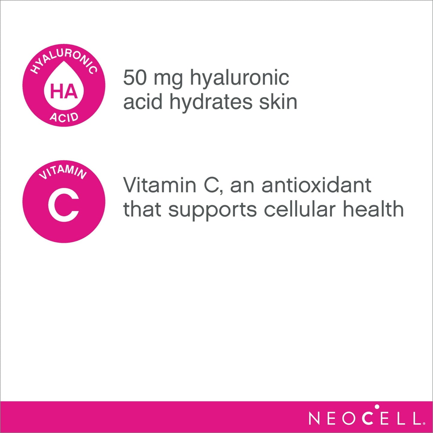 NeoCell Hyaluronic Acid Berry Liquid with Vitamin C; For 16 Fl Oz (Pack of 1)