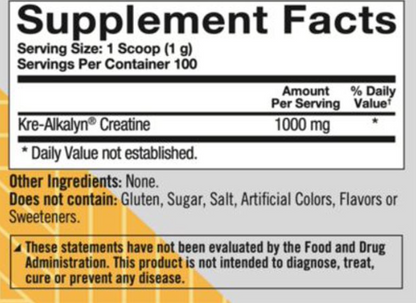 True Athlete Kre Alkalyn - Helps Build Muscle, Gain Strength & Increase Performance, Buffered Creatine - NSF Certified For Sport (3.5 Ounces Powder)