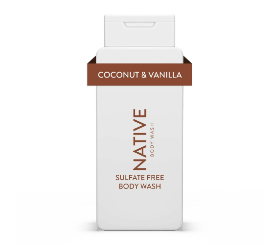 Native Natural Body Wash, Coconut & Vanilla, Sulfate Free, Paraben Free, 18 oz