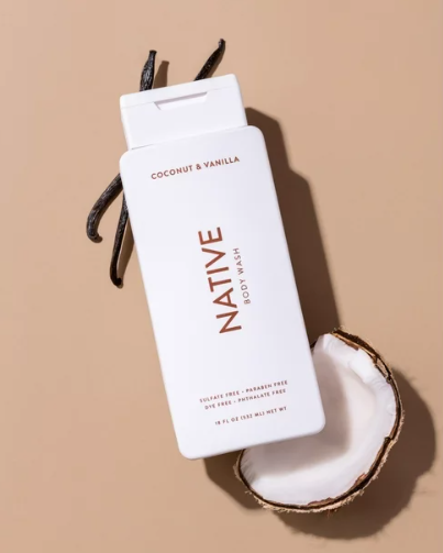 Native Natural Body Wash, Coconut & Vanilla, Sulfate Free, Paraben Free, 18 oz