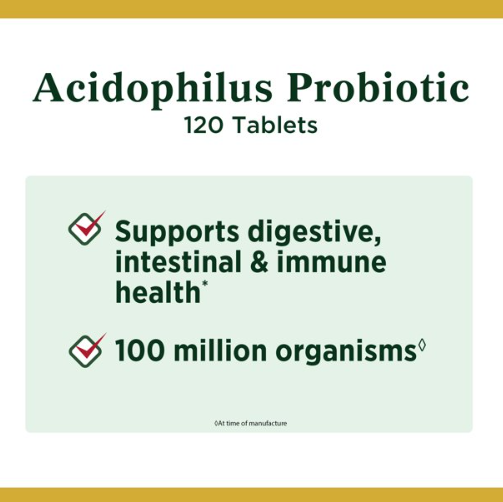 Nature’s Bounty Acidophilus Probiotic Supplement, 120 Tablets