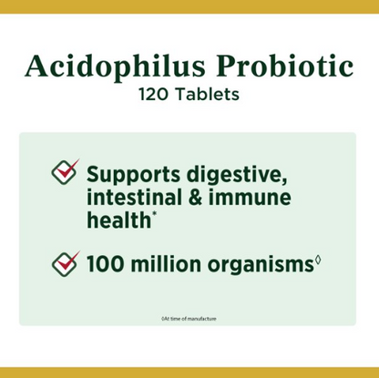 Nature’s Bounty Acidophilus Probiotic Supplement, 120 Tablets