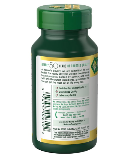 Nature’s Bounty Acidophilus Probiotic Supplement, 120 Tablets