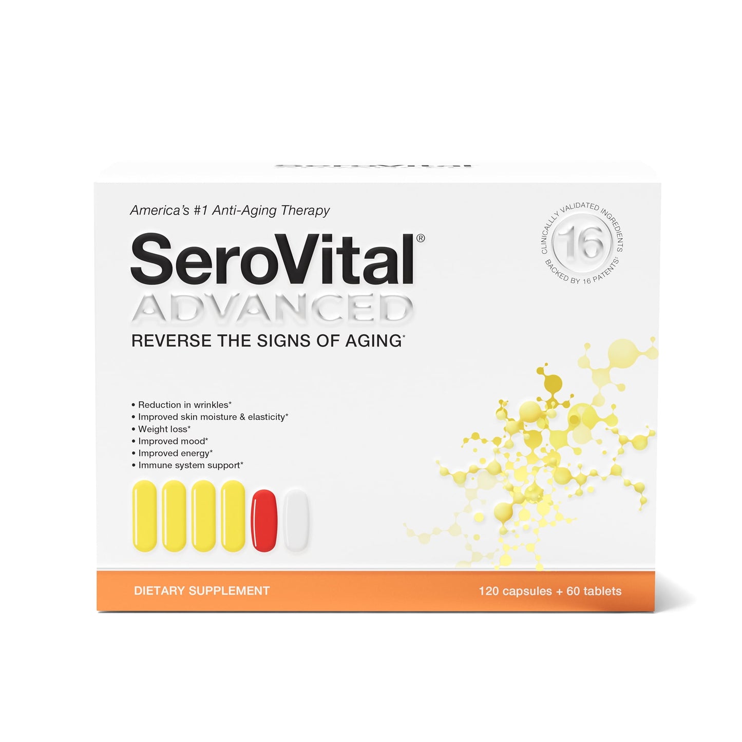 Serovital Advanced Anti-Aging Therapy Dietary Supplement 120 Capules + 60 Tablets
