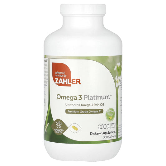 Zahler Omega 3 Platinum 2000mg,  Advanced Omega 3 Fish Oil Supplement, 360 Softgels