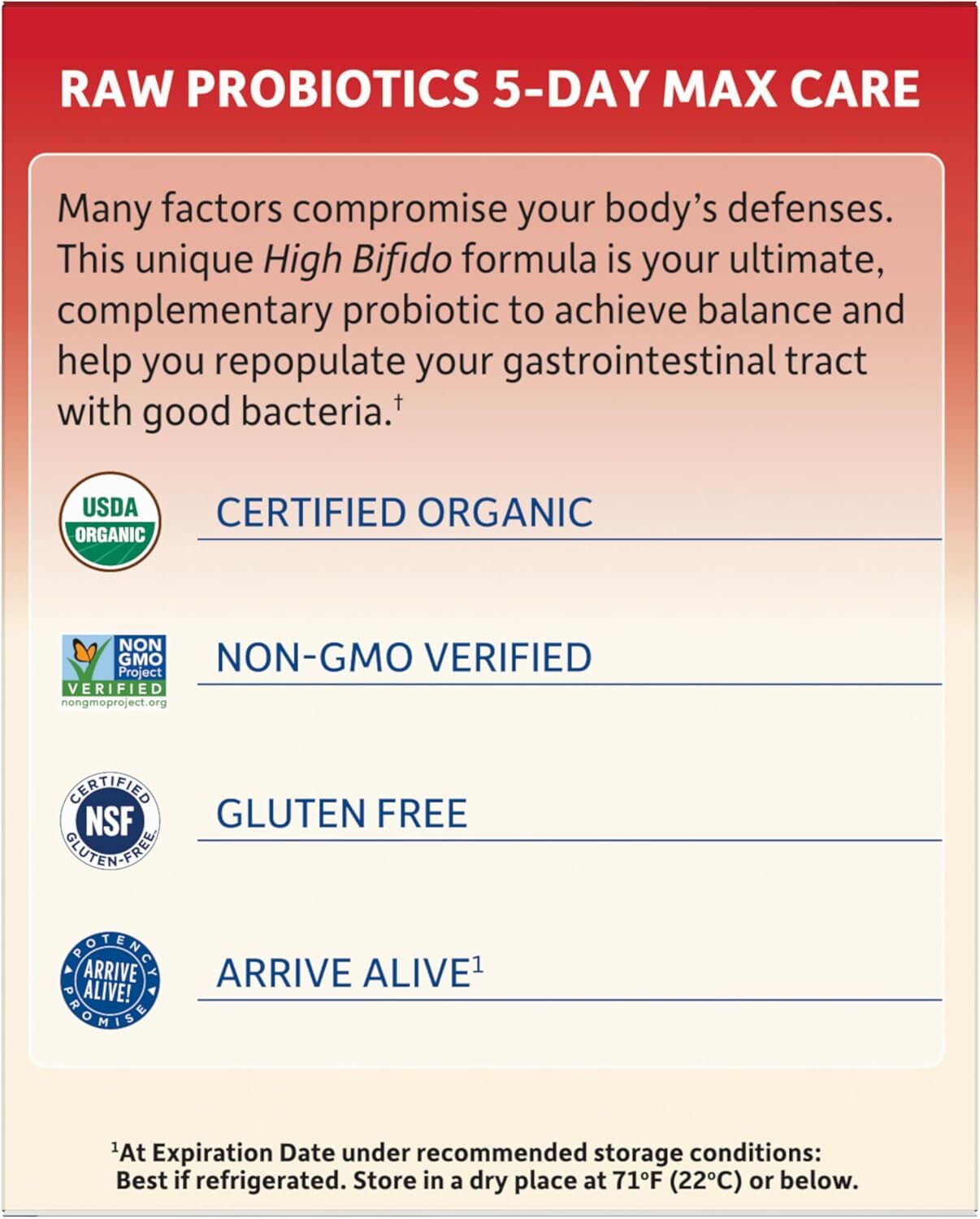 Garden of Life Raw Probiotics 5-Day Max Care 2.4 Oz