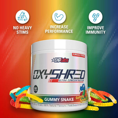 EHP Labs OxyShred Thermogenic Fat Burner Gummy Snake 60 Servings 292g