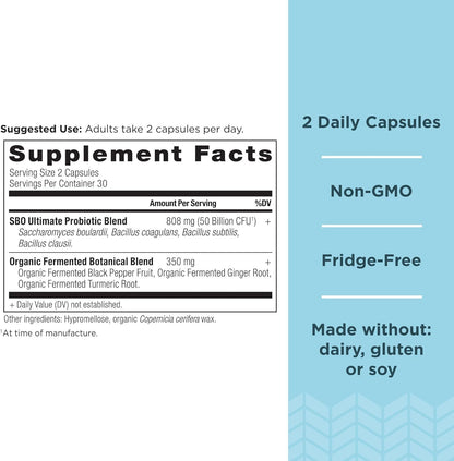 Ancient Nutrition SBO Probiotics Ultimate 50 Billion CFU 60 Caps