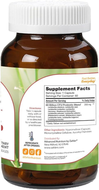 BioDophilus60, Advanced Probiotic Formula, 60 Billion CFU, 60 Capsules