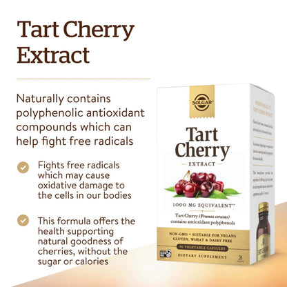 Solgar Tart Cherry 1000 mg, 90 Vegetarian Capsules