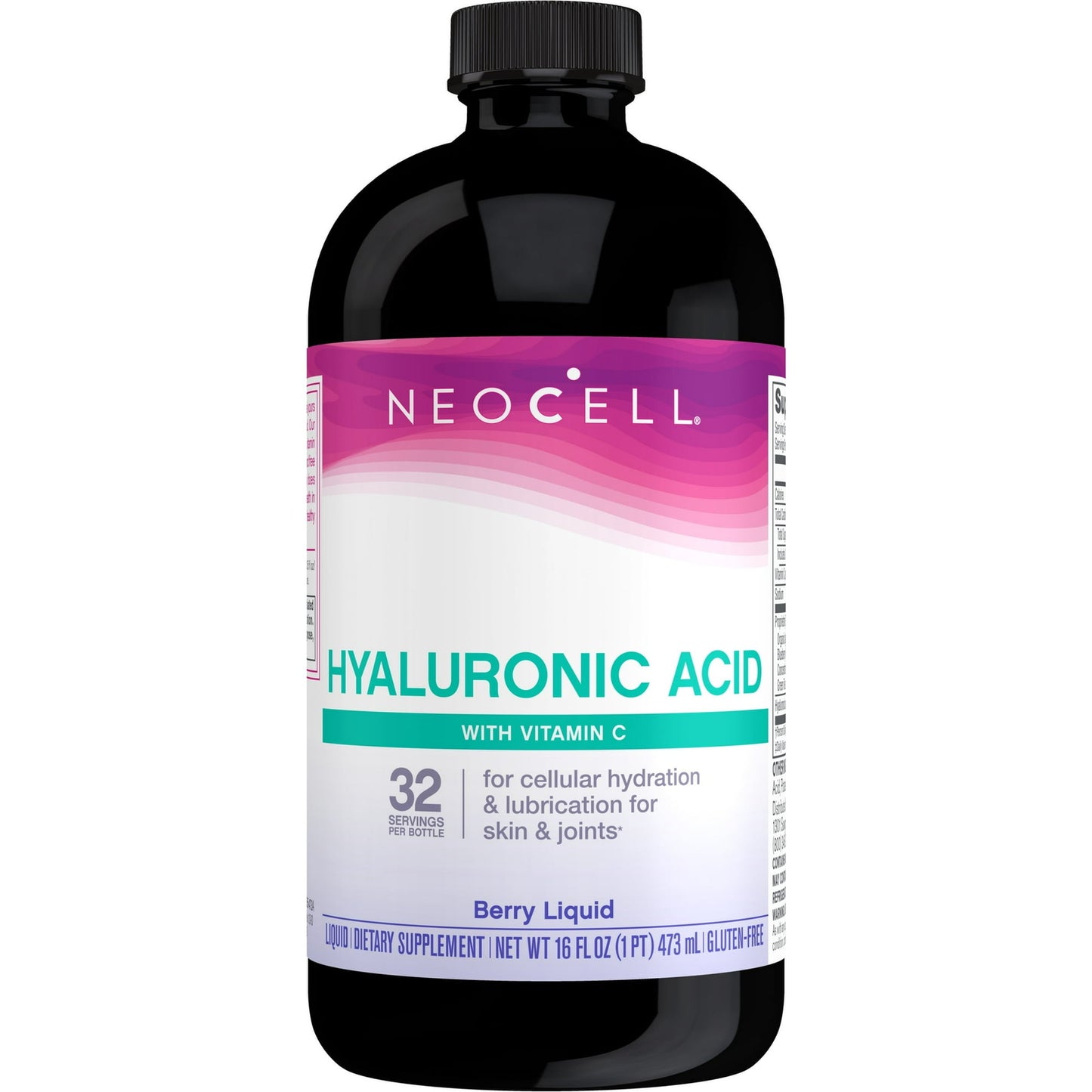 NeoCell Hyaluronic Acid Berry Liquid with Vitamin C; For 16 Fl Oz (Pack of 1)