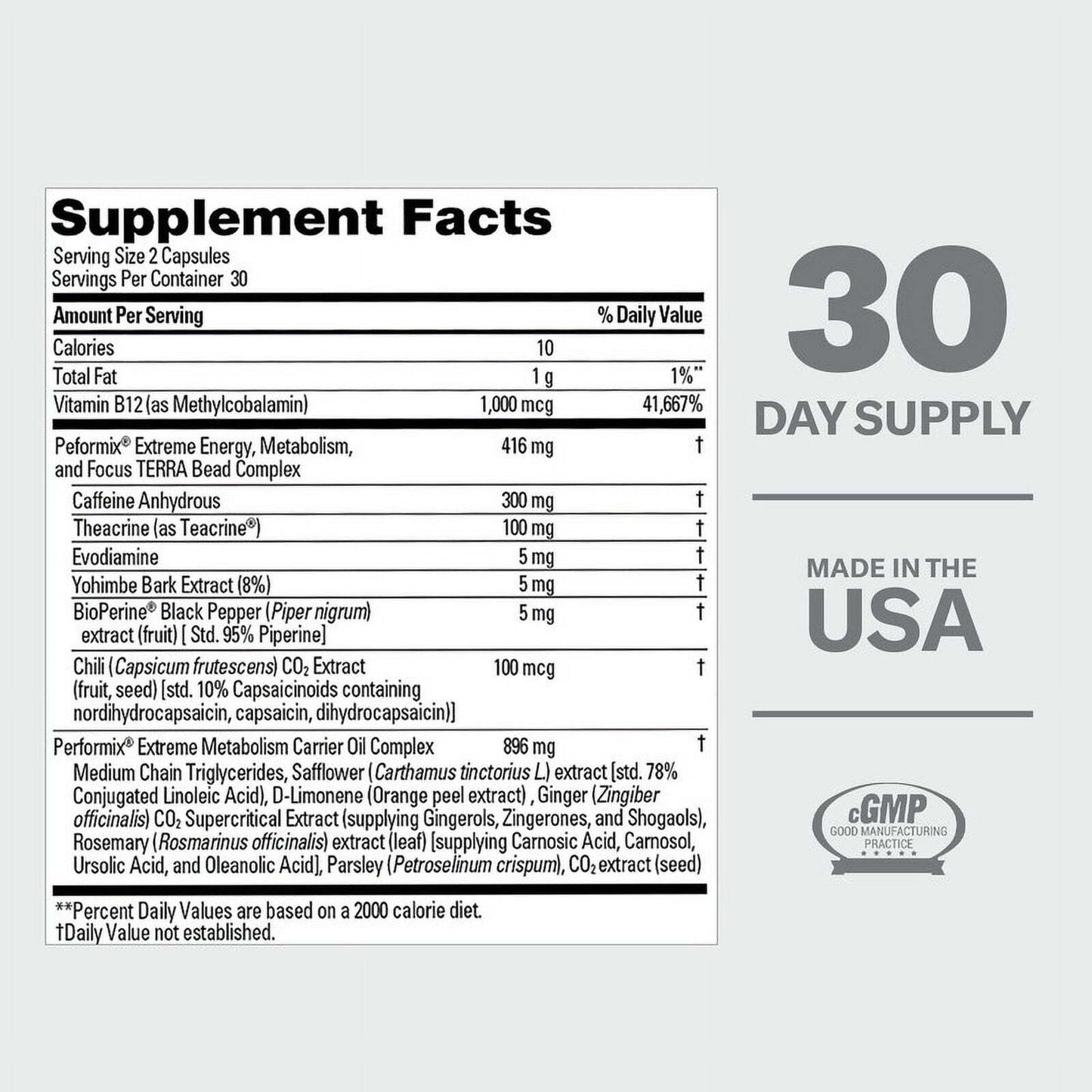 PERFORMIX SST V2X Extreme Thermogenic Supplement - 60 Capsules