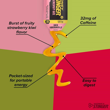 Honey Stinger Strawberry Kiwi Energy Gel.  Caffeinated & Gluten Free