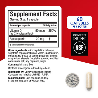 Prevagen Extra Strength Capsules, 60ct 1 Pack, Prevagen with Apoaequorin & Vitamin D