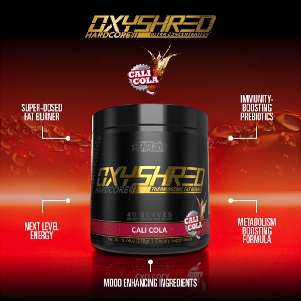 EHPlabs OxyShred Hardcore Pre Workout Powder - Cali Cola, 40 Servings