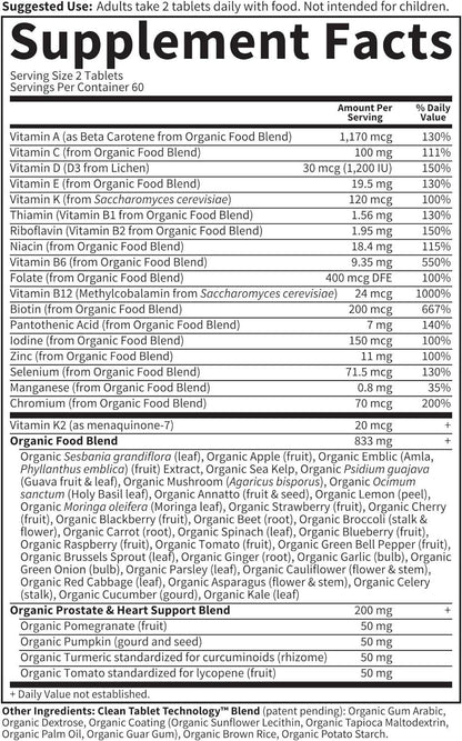 Garden of Life Mykind Organics Men's Multi 40+  120 Vegan Tablets