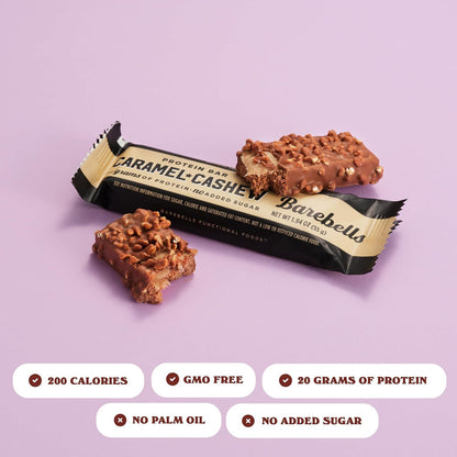 Barebells Caramel Cashew – 12 Bars, No Retail Box, Secure & Authentic