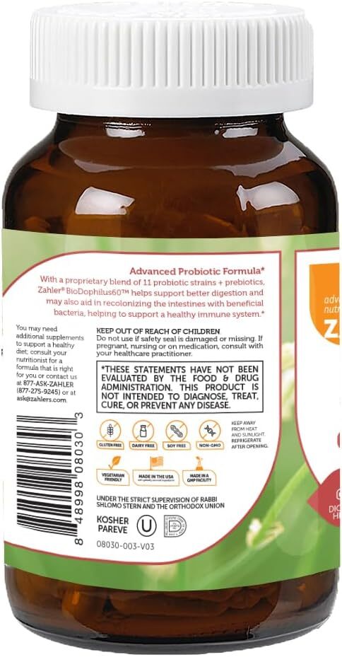 BioDophilus60, Advanced Probiotic Formula, 60 Billion CFU, 60 Capsules
