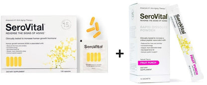 SeroVital Bundle Renewal Complex 120 Count for Women + Fruit Punch Powder 14ct