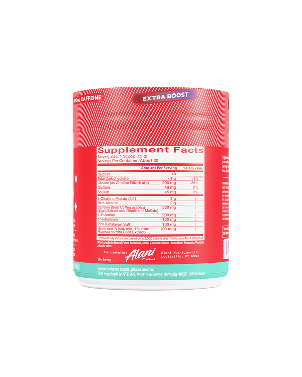 Alani Nu Pre-Workout with Extra Boost - Cherry Slush (14.1 Oz. / 30 Servings)